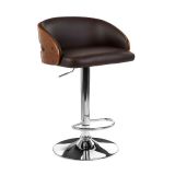Stokey Curved Walnut Bar Stool - Brown